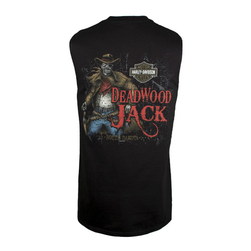 Deadwood Harley-Davidson® Men's Dead Eye Jack Black Sleeveless T-Shirt