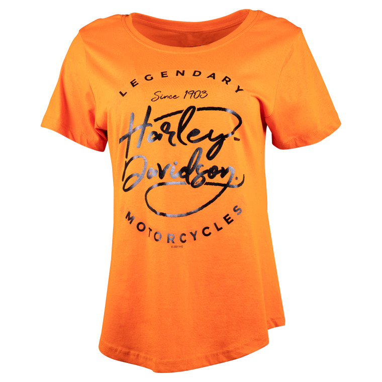 Sturgis Harley-Davidson® Women's Pop Circle Texas Orange Short Sleeve T-Shirt