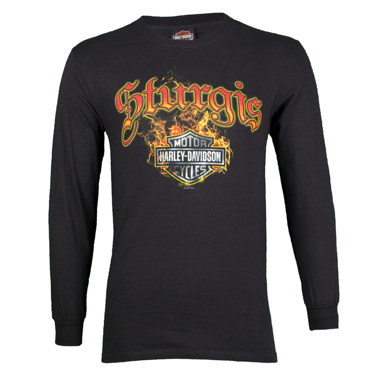 Sturgis Harley-Davidson® Men's Skull Edgy Black Long Sleeve T-Shirt ...
