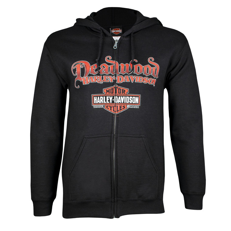 Deadwood Harley-Davidson® Men's Skull Rider Black Zip-Up Hoodie
