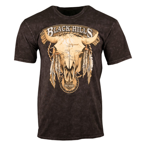 Black Hills Harley-Davidson® Men's Buffalo Skull Map Short Sleeve T ...