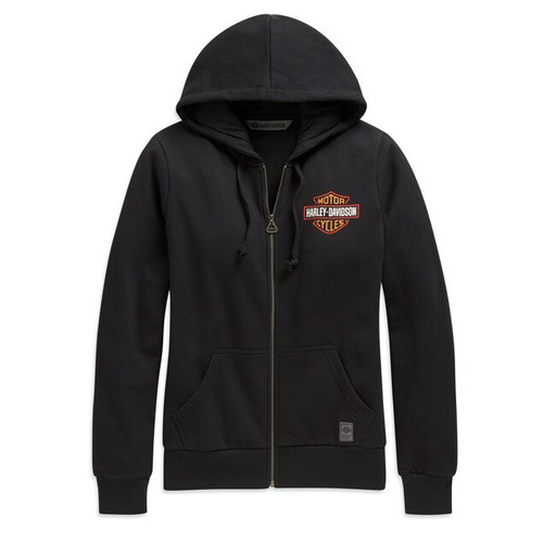 Harley-Davidson スウェット 黒 Harley-Davidson® Women's Logo Black Zip-Up Hoodie 98645-20VW