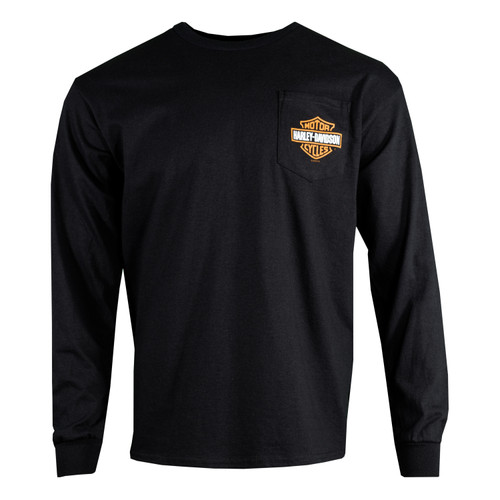 Sturgis Harley Davidson® Mens Bar And Shield Black Pocket Long Sleeve T Shirt Sturgis Harley 