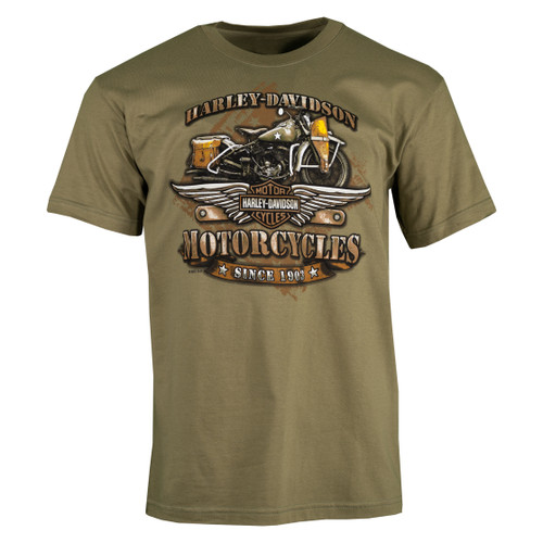 Sturgis Harley Davidson® Mens Military Motorcycle Fatigue Green T Shirt Sturgis Harley Davidson 