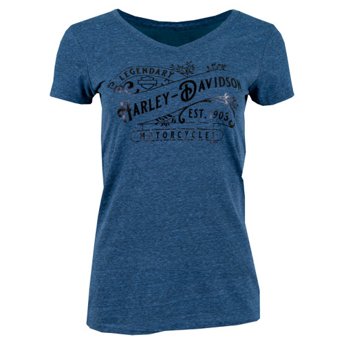 ◆Harley Davidson◆ Vintage Blue HD Pigment Short Sleeve T-S Vintage Harley Davidson T Shirt Men's 2XL Blue Emerald City