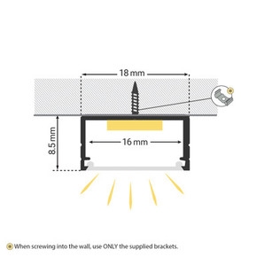 Slim Wide Aluminium Profile With Slide-In Frosted Diffuser 1m