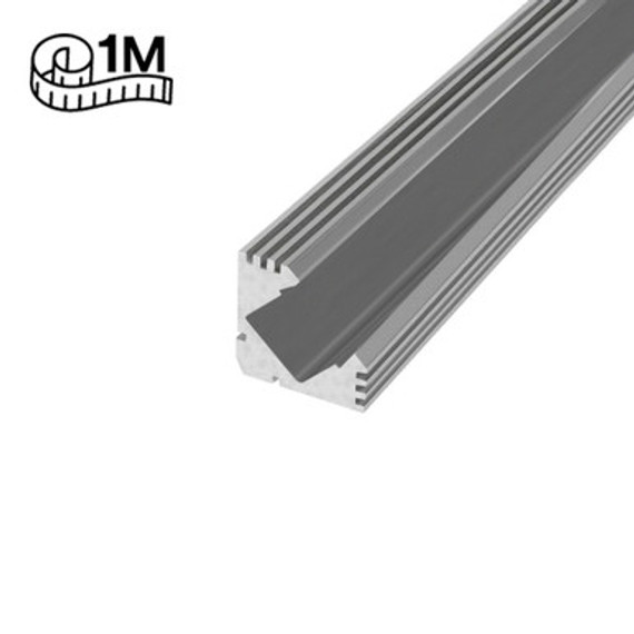 SlimPro 45 Degree Aluminium Profile/Extrusion 1m, Diffusers Available