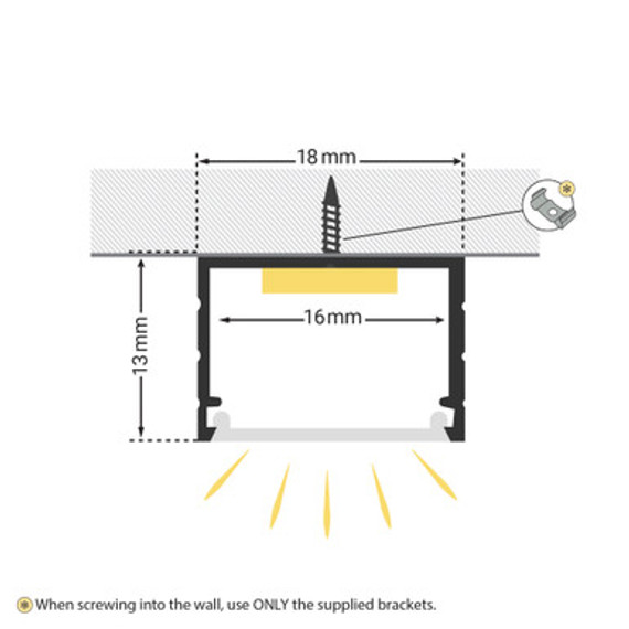 Classic Wide Aluminium Profile With Slide-In Frosted Diffuser 1m