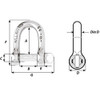 Wichard Self-Locking D Shackle - Diameter 6mm - 1\/4" [01203]