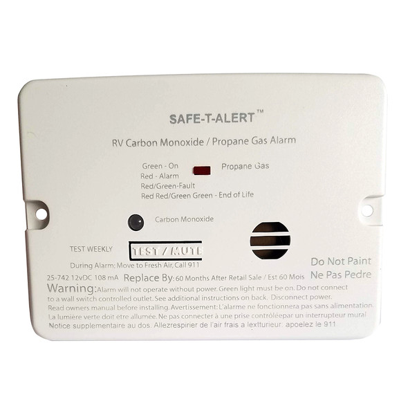 Safe-T-Alert Combo Carbon Monoxide Propane Alarm - White [25-742-WHT]