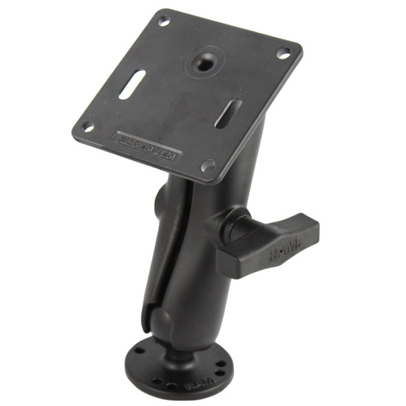 RAM Mount Double Socket Arm w\/2.5" Round Base & 3.625" Square Base [RAM-101U-2461]