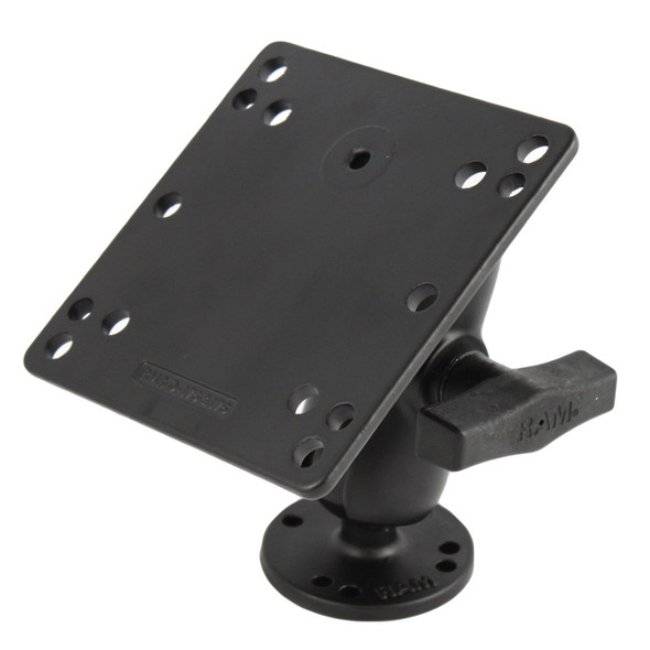 RAM Mount 4.75" Square Base VESA Plate 75mm and 100mm Hole Patterns w\/Short Arm Surface Mount [RAM-101U-B-246]