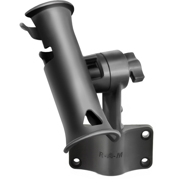 RAM Mount RAM Tube Jr. Fishing Rod Holder w\/Short 4" Length Post Spline & Bulkhead Mounting Base [RAP-390-SBU]