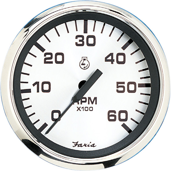 Faria 4" Tachometer (6000 RPM) Gas (Inboard  I/O) - Spun Silver [36004]