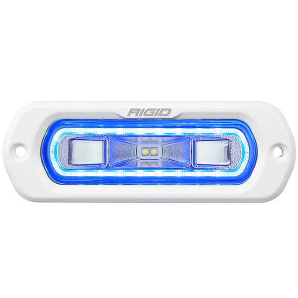 RIGID Industries SR-L Series Marine Spreader Light - White Flush Mount - White Light w\/Blue Halo [51201]