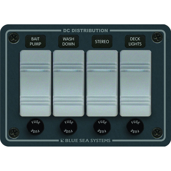 Blue Sea 8262 Waterproof Panel 4 Position - Slate Gray [8262]