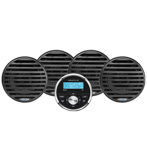 Aquatic AV Economy Gauge Stereo\/Speakers Kit - Black [EG100]
