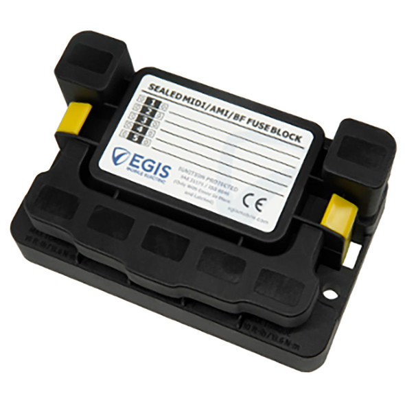 Egis MIDI 5x Fuse Block w\/Sealed Cover, M8 Inputs, M6 Outputs [3906B]