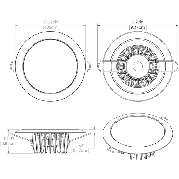 Lumitec Mirage - Flush Mount Down Light - Glass Finish\/White Bezel - White Non-Dimming [113123]