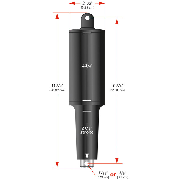 Lenco 15063-001 101XD  Extreme Duty Actuator - 24v - 2 1/4" Stroke - 3/8" Hardware [15063-001]