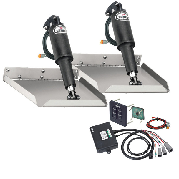 Lenco 9" x 9" Edgemount Trim Tab Kit w/Standard Tactile Switch Kit 12V [TT9X9E]