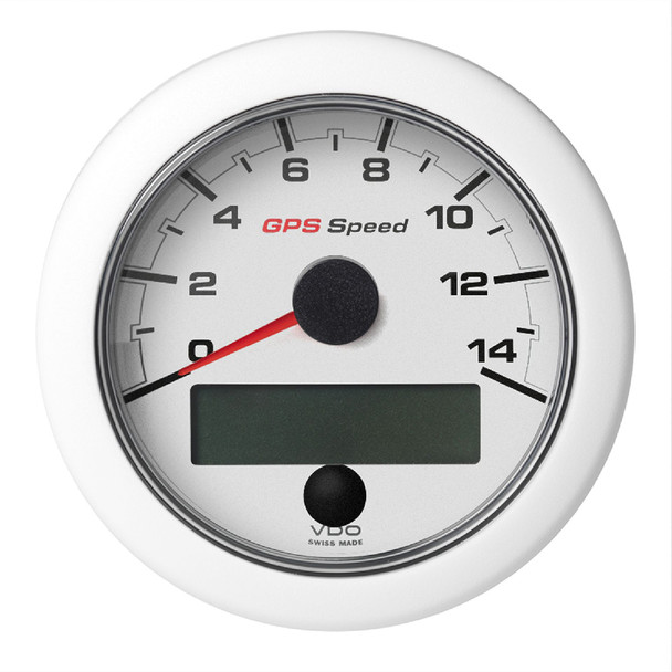 VDO 3-3/8" (85mm) OceanLink GPS Speedometer 0-14 - White Dial  Bezel [A2C1352010001]