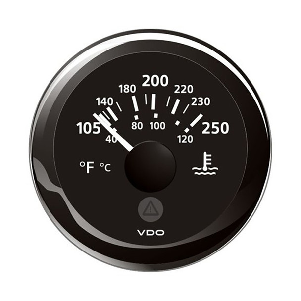 VDO Marine 2-1\/16" (52mm) ViewLine Temperature Gauge 100-250F - 8-32V - Black Dial  Bezel [A2C59514176]