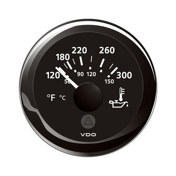 VDO Marine 2-1\/16" (52mm) ViewLine Temperature Gauge 120-300F - 8-32V - Black Dial  Bezel [A2C59514165]