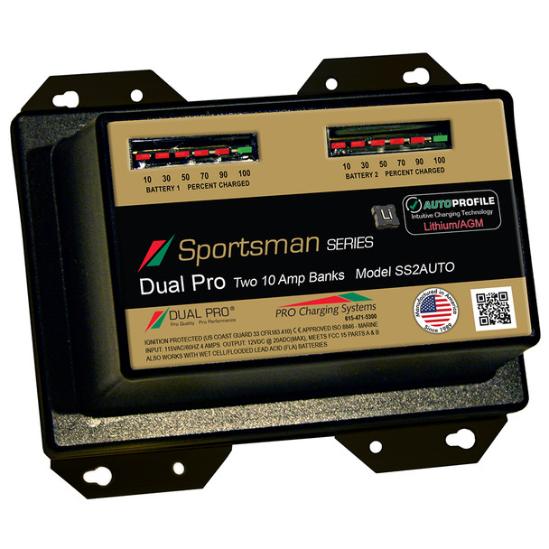 Dual Pro SS2 Auto 10A - 2-Bank Lithium\/AGM Battery Charger [SS2AUTO]