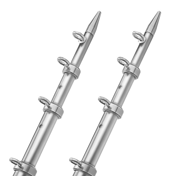 TACO 18' Telescopic Outrigger Poles HD 1-1\/2" - Silver\/Silver [OT-0552VEL186]