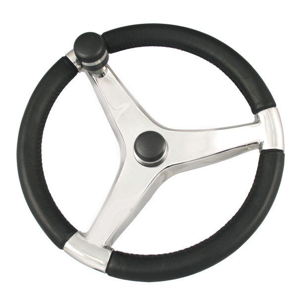 Ongaro Evo Pro 316 Cast Stainless Steel Steering Wheel w/Control Knob - 13.5" Diameter [7241321FGK]