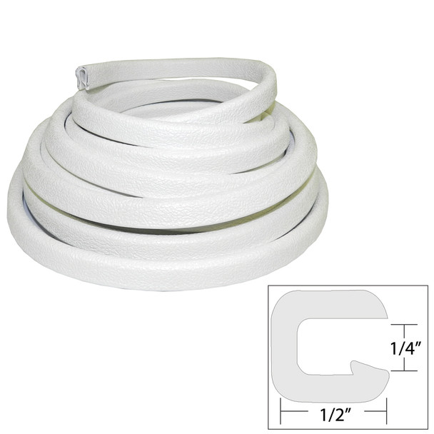 TACO Flexible Vinyl Trim - " Opening x 1/2"W x 25'L - White [V30-1008W25-1]