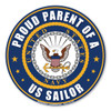 Made In USA Proud Parent Of A U.S. Sailor Circle Magnet (5" x 5")