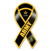 Made In USA Army Black 2-in-1 Mini Ribbon Magnet (4" x 2")