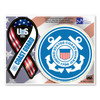 Made In USA Coast Guard Combo Mini Ribbon/ Circle Magnet (4.5" x 5.88")