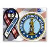 Made In USA National Guard Mini Ribbon / Circle Combo Magnet (4.5" x 5.88")