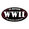 Made In USA World War II In Honor Oval Magnet (5.5" x 5.5")