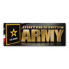 Made In USA Army Chrome Bumper Strip Magnet (2.88" x 7.75")