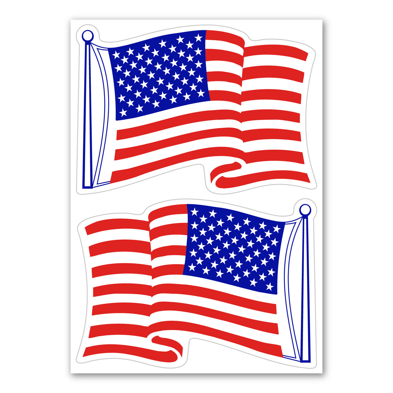 Made In USA Large Waving US Flag Pack Magnet (4.45" x 6.25")