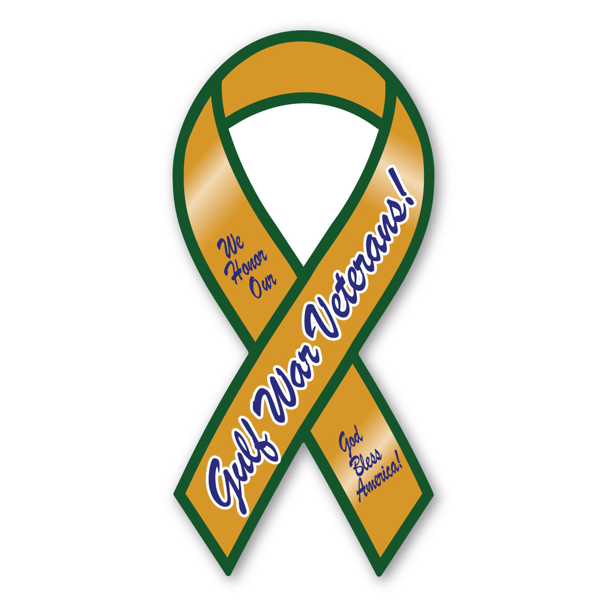 Made In USA Gulf War Veterans Ribbon Magnet (8" x 3.88")