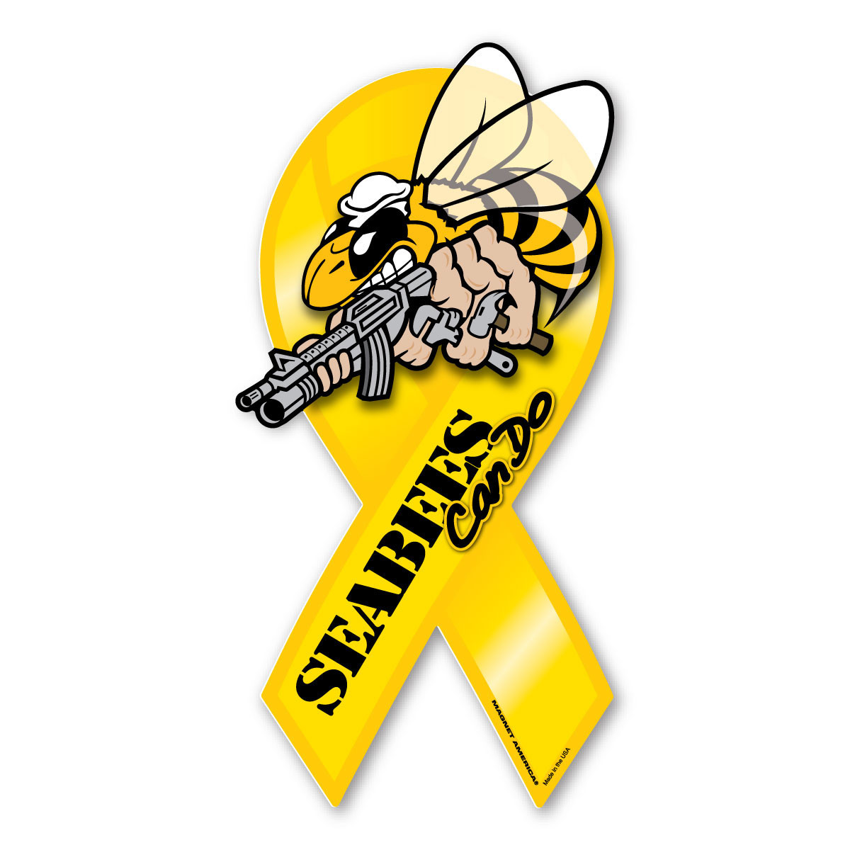 Made In USA Seabees Ribbon Magnet (7.88" x 4")