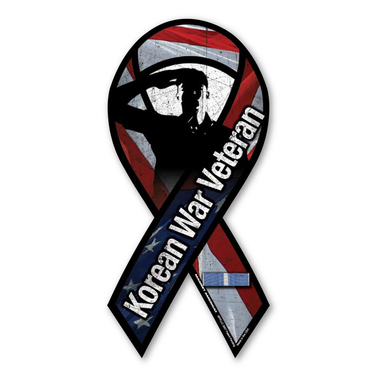 Made In USA Korean War Veteran Salute Ribbon Magnet (8" x 3.88")
