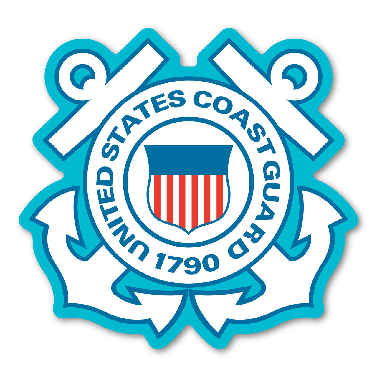 Made In USA Coast Guard Anchors Magnet (4.6" x 4.88")
