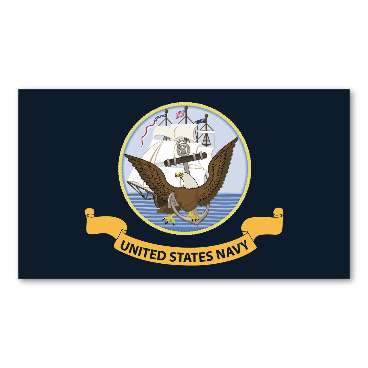 Made In USA Navy Flag Magnet (4" x 7")