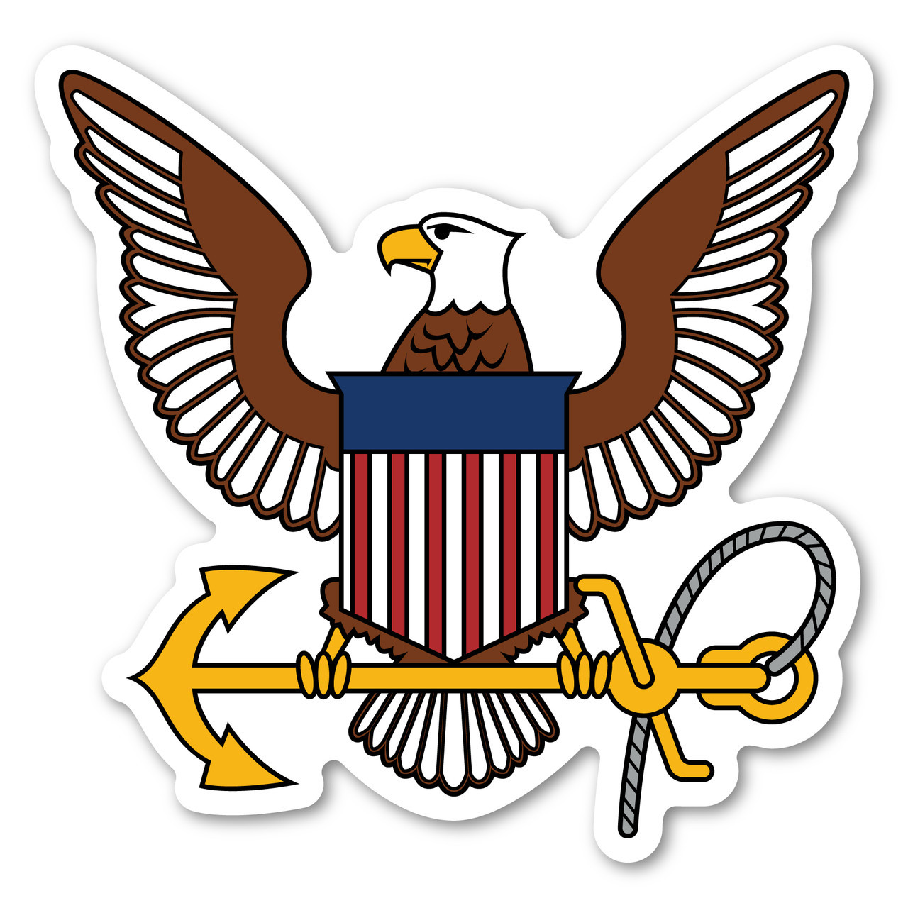 Made In USA Navy Logo Magnet (4.67" x 4.8")