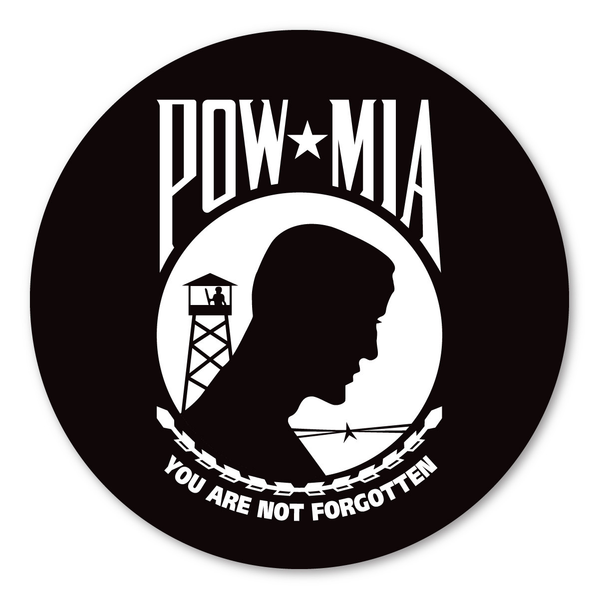 Made In USA POW-MIA Seal Magnet (5" x 5")