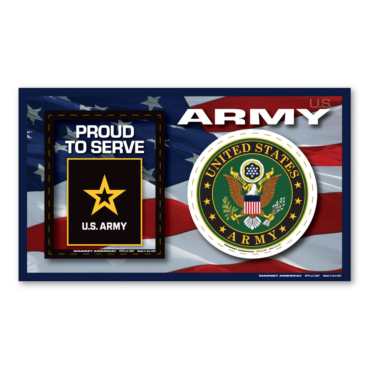 Made In USA Army Photo Frame Magnet (5.25" x 9")
