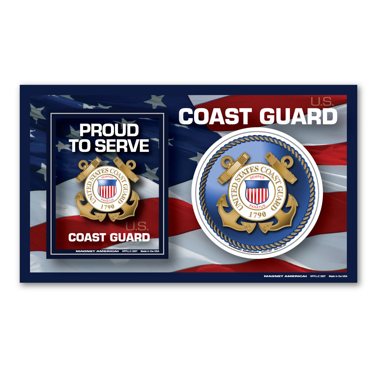 Made In USA Coast Guard Photo Frame Magnet (5.25" x 9")