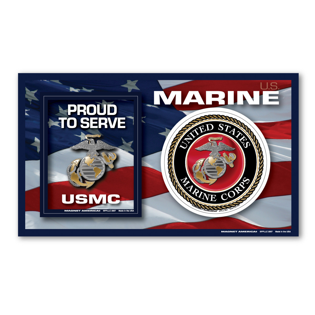 Made In USA Marine Photo Frame Magnet (5.25" x 9")