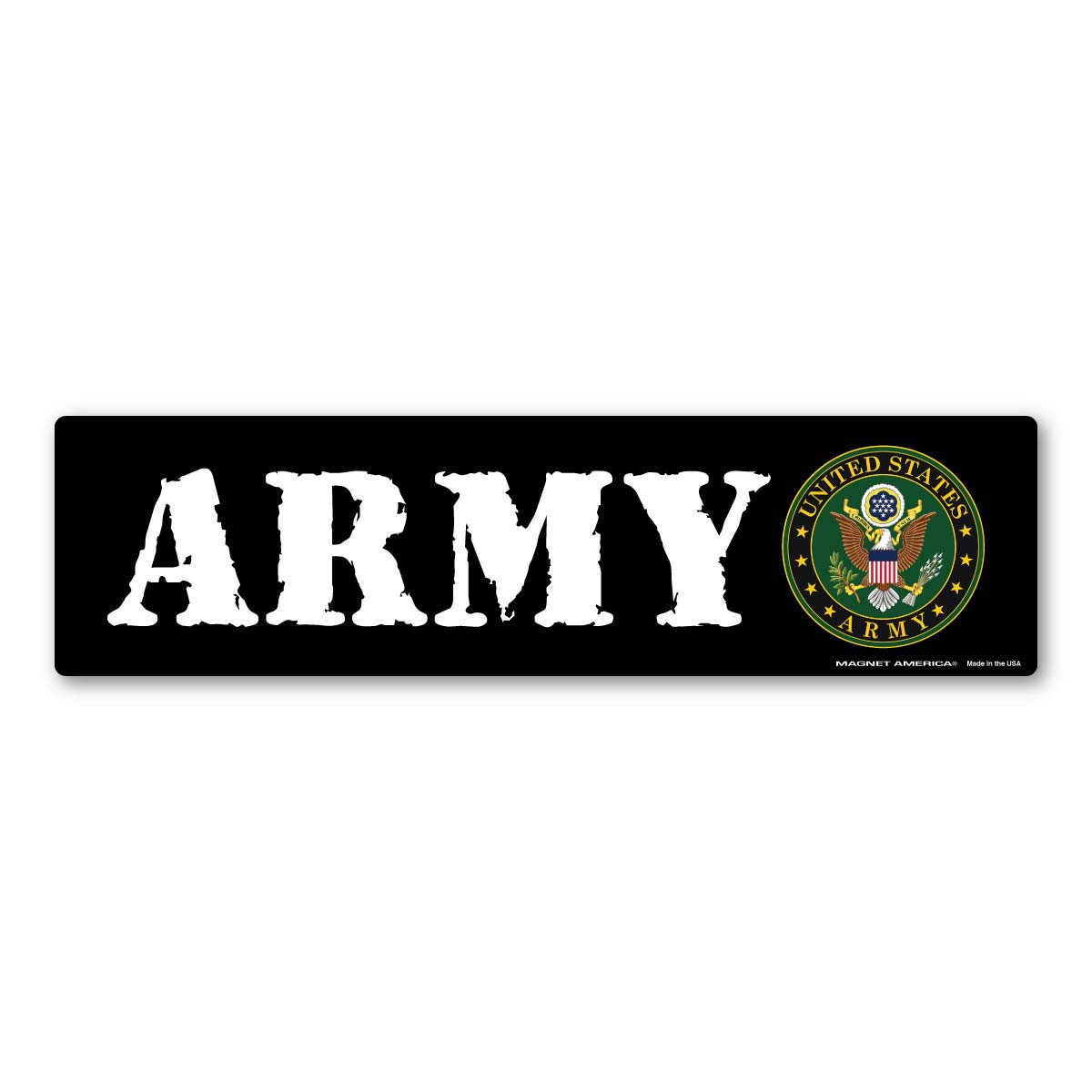 Made In USA Army Bumper Strip Magnet (2.88" x 10.88")